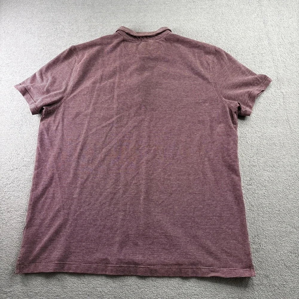 Banana Republic Polo Shirt‎ Mens XL Red & Cream Short Sleeve Wicking Pique
